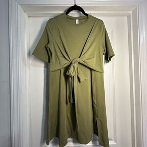 lululemon athletica Green Wrap Tie Front Mini Dress